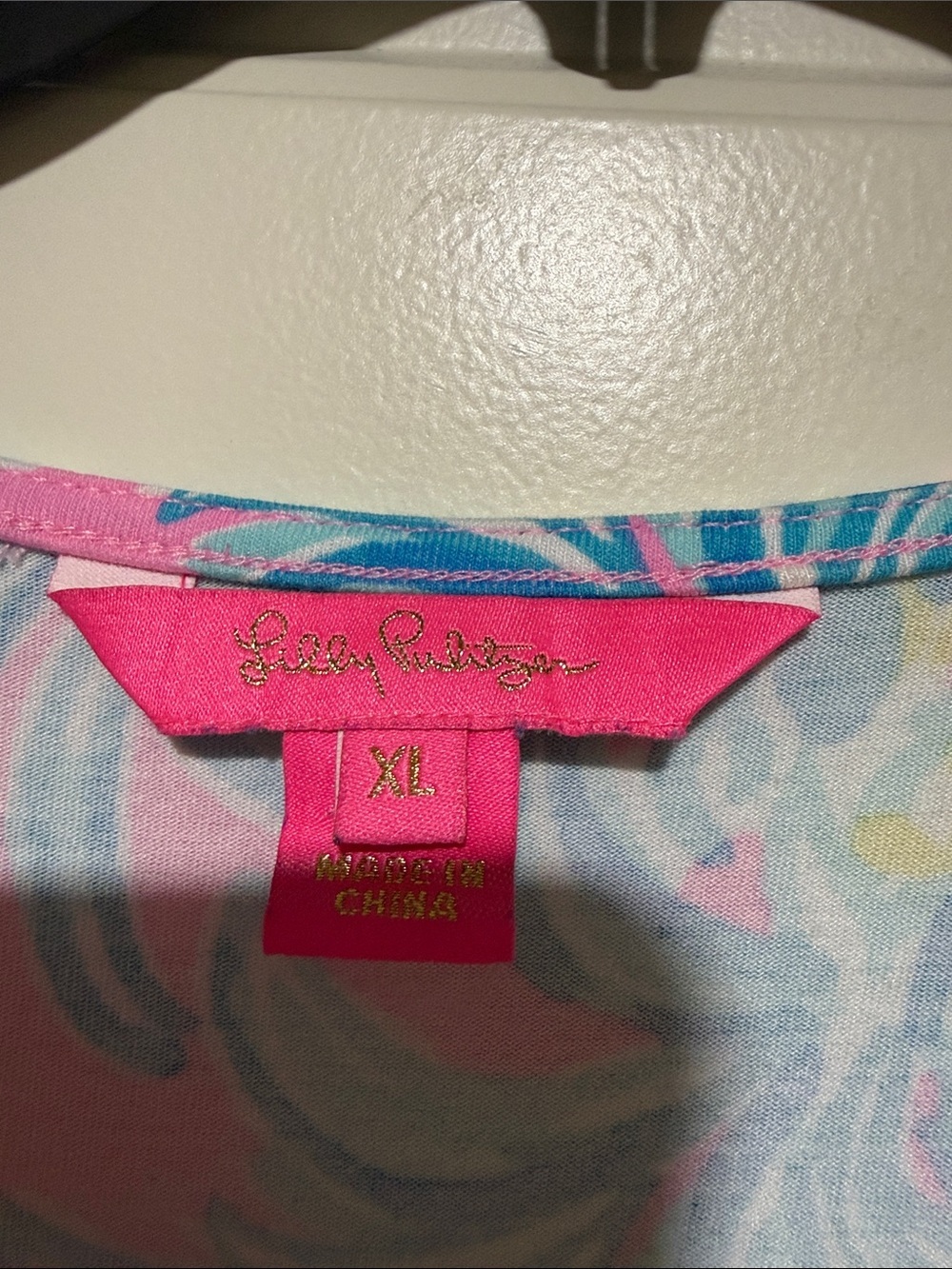 Lilly Pulitzer Pink Midi Dress with Aqua Tropical Motif - Picture 3 of 7